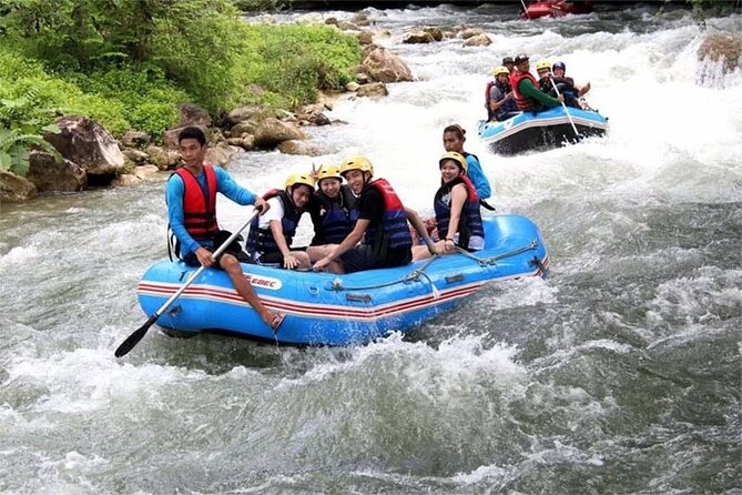 Phang Nga Tour with White Water Rafting and Zipline - Zipline Flying Fox 150 m: the payoff after getting soaked