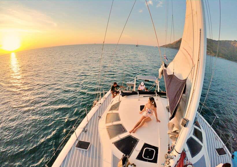 Phuket: Coral Island Catamaran Cruise with Sunset Dinner - Getting comfortable on the catamaran, and what the crew experience feels like